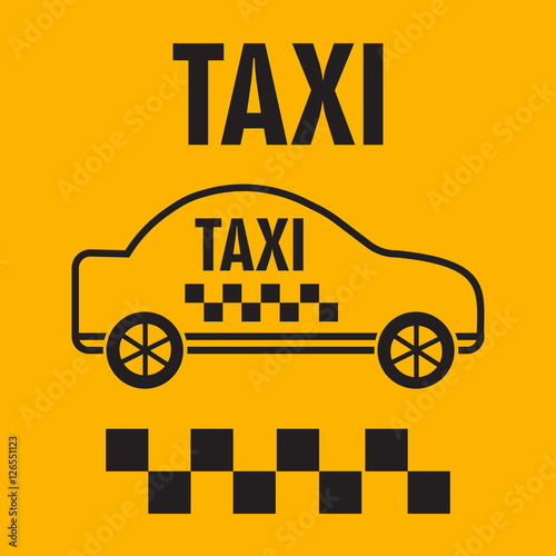 Taxicab transport, yellow car poster