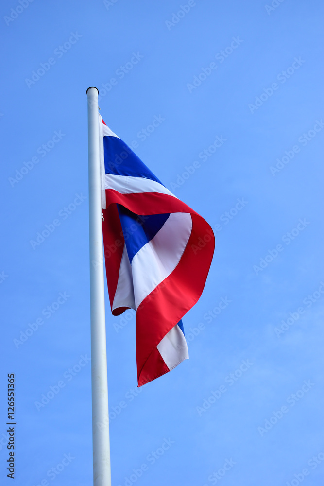 thailand flag with nice sky on flagstaff