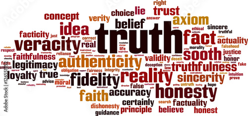 Truth word cloud concept. Vector illustration photo