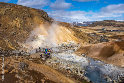 Seltun is a part of Krysuvik geothermal area in Reykjanes peninsula, Iceland photo