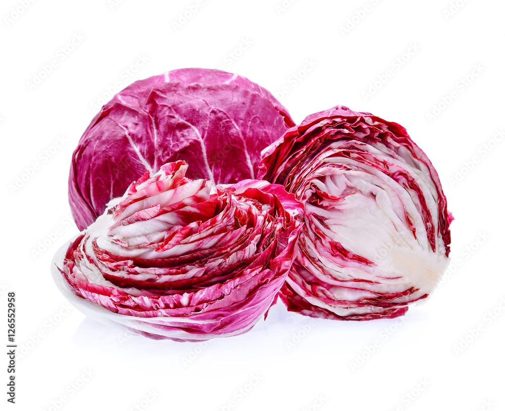 Radicchio, red salad isolated on white background Radicchio, red salad isolated on white background