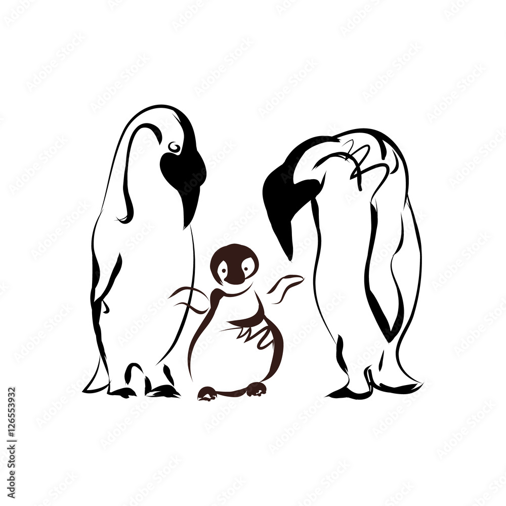 Obraz premium Penguin family