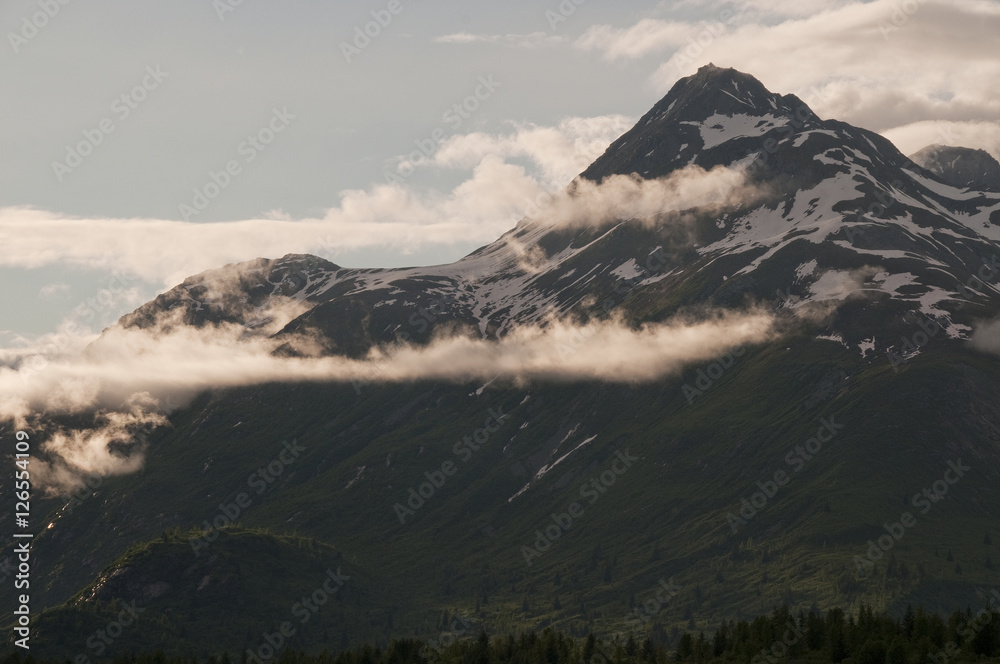 Glacier Bay Peak at Sunset