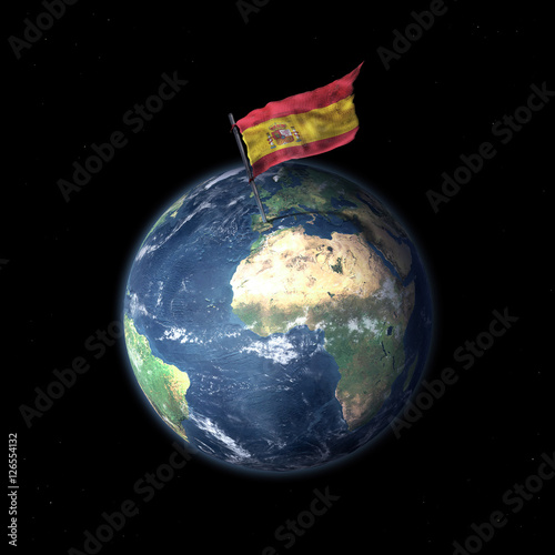 Drapeau d'Espagne sur la planète Terre 