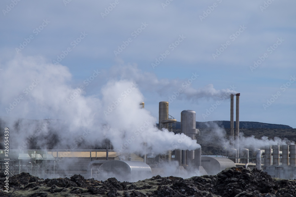 The Lava field at Blue Lagoon geothermal spa in Iceland