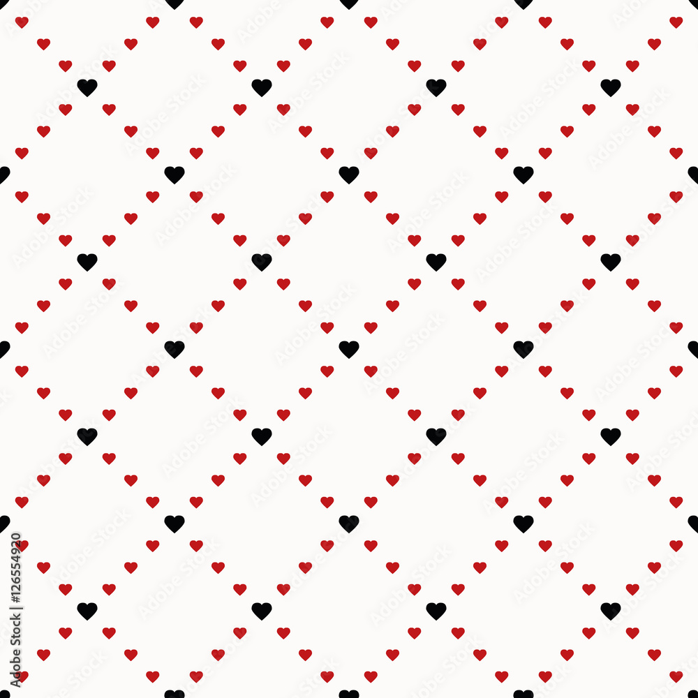 Geaometric heart pattern, Seamless geometric pattern with hearts, vector background