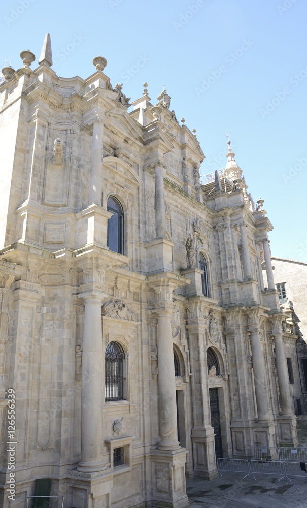 Northern facade of  the cathedral of Santiago de Compostela, Spain