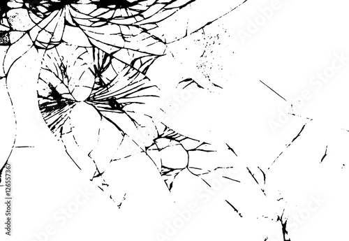 Glass crack on white background. Isolated vector illustration