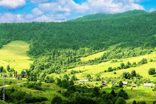 Mountain landscape close-up, Carpathian, Ukraine, Europe..
