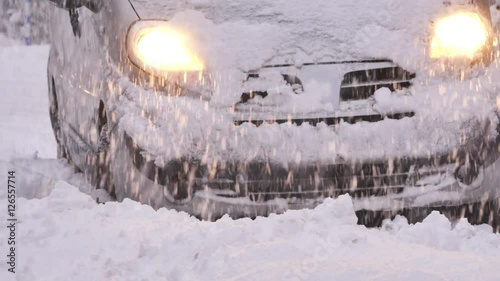 
The car stalled on a snowy road 