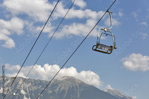 Ski chair lift in Julian Alps