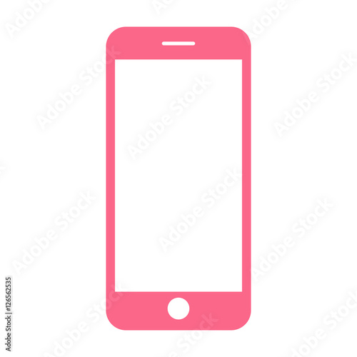 Pink smartphone. Vector illustration.