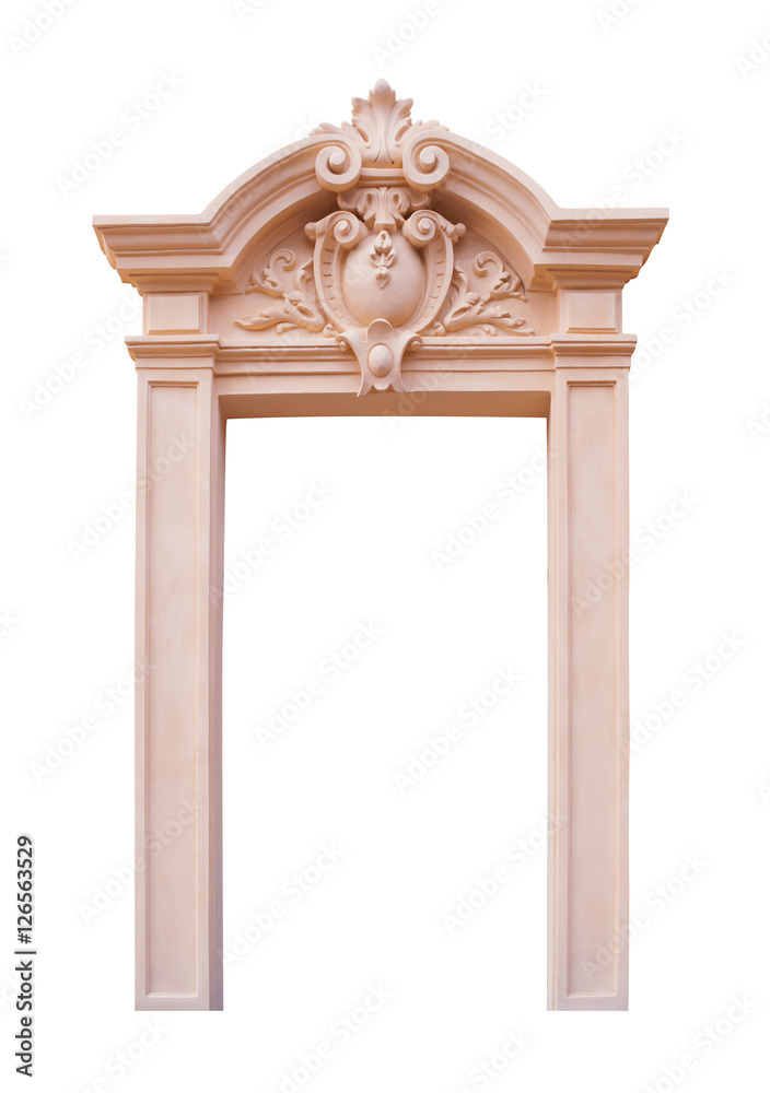 Fototapeta premium architectural Ancient arch isolated on white background
