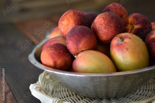 Bowl of fresh peaches