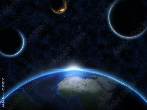 3D image of planet Earth. Elements of this image furnished by NASA