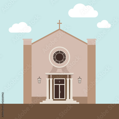 Church building vector illustration. Temple