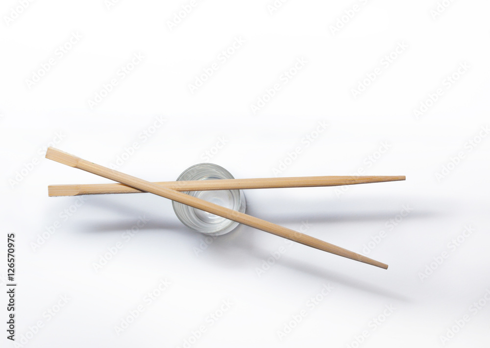 Wooden chopsticks isolated on white background Wooden chopsticks isolated on white background