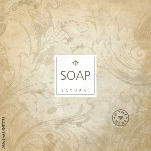 Vector background for natural handmade soap, decorative paper
