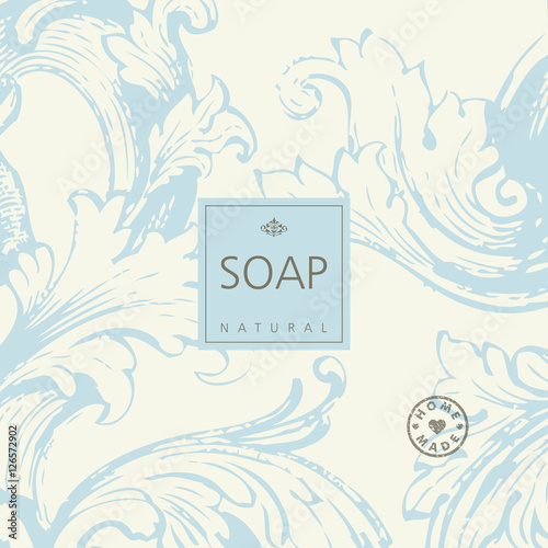 Vector background for natural handmade soap, decorative paper