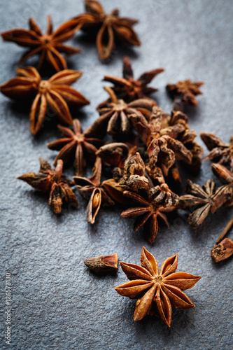 Anise star spice close-up