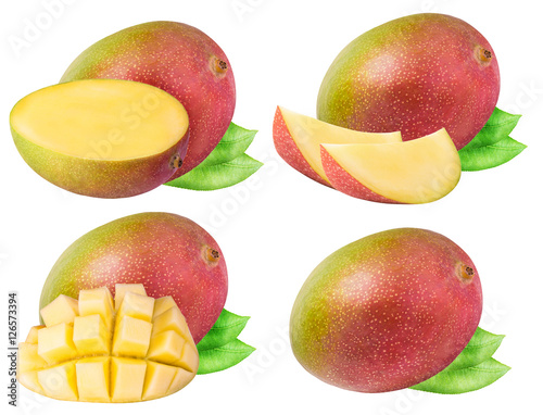 Set of mango isolated on white background