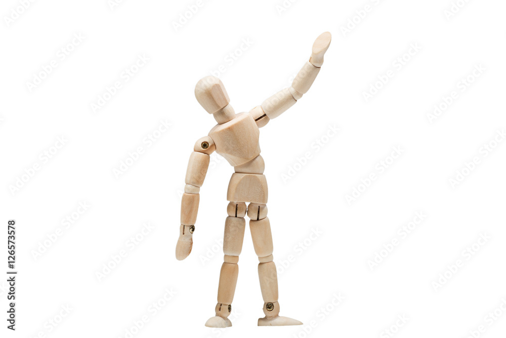 The wooden man on a white background The wooden man on a white background