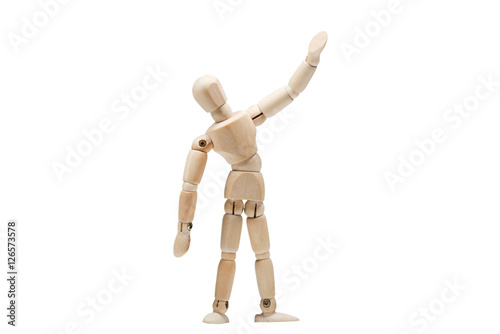 The wooden man on a white background