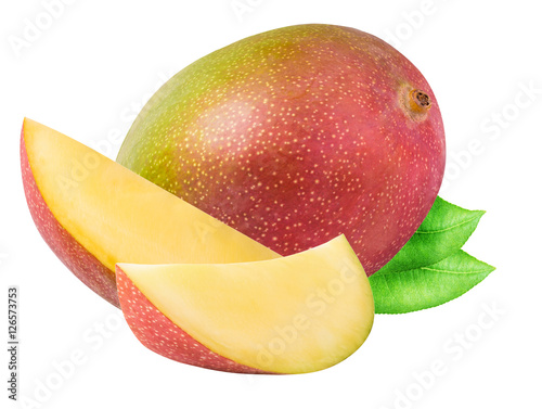 Group of mangos isolated on white background