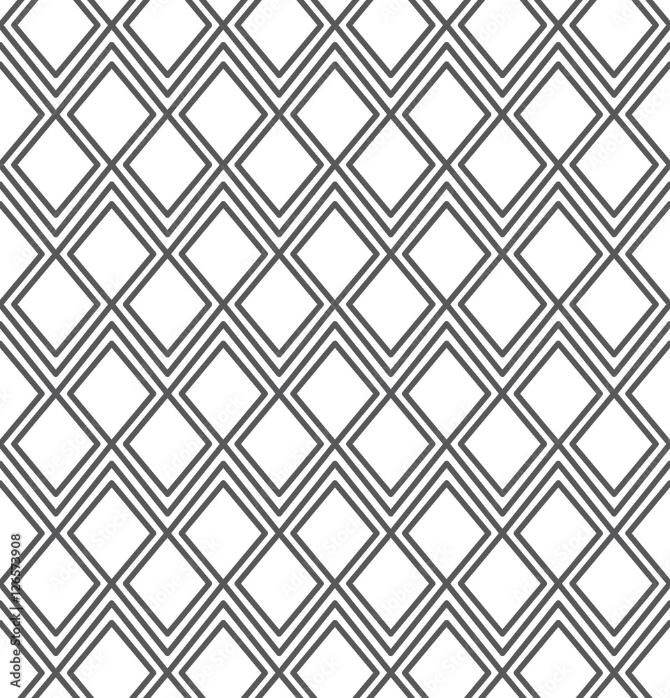Vector seamless pattern. Modern stylish texture. Monochrome pattern. The grid of rhombuses.