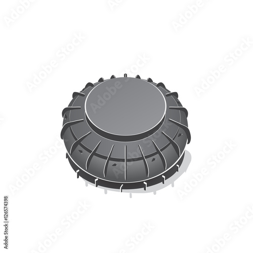 doodle anti-tank mine bomb, vector illustration