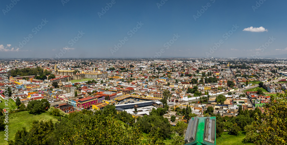 High view of Cholula City - Cholula, Puebla, Mexico High view of Cholula City - Cholula, Puebla, Mexico