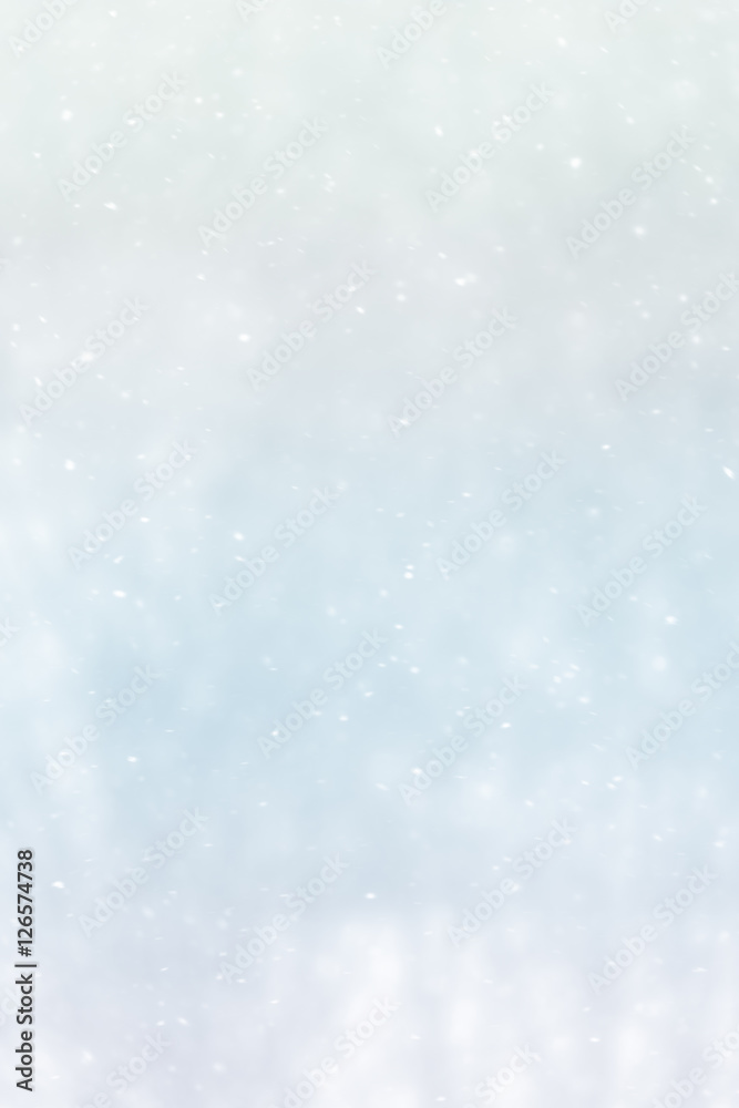 Winter blur background with snowflakes