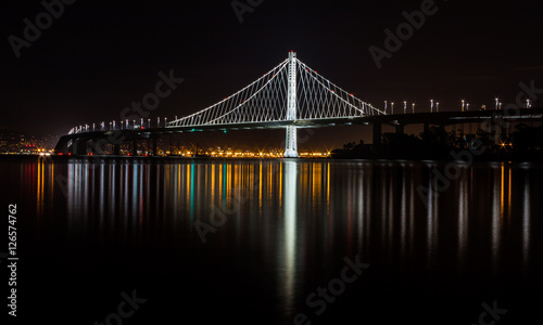 Night view of the section  Bay Bridge.