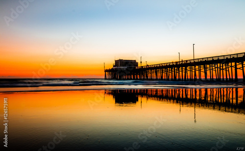 Newport Beach Pier at the sunset © kari