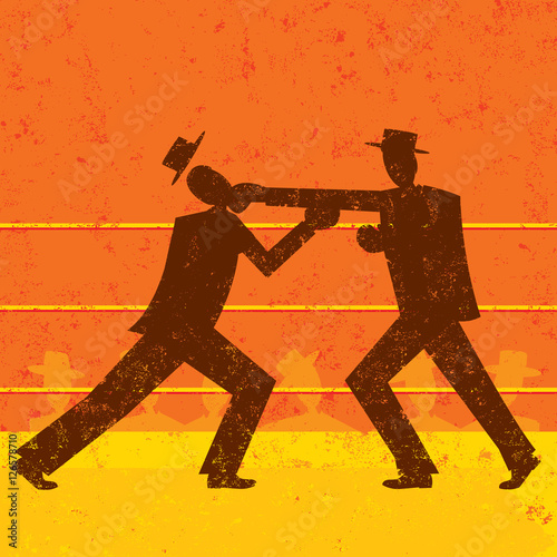 Businessmen boxing match