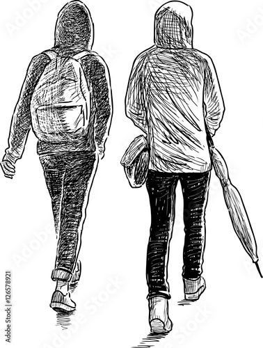 teenagers on a walk