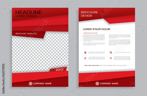 Red brochure design template - cover - annual report - flyer