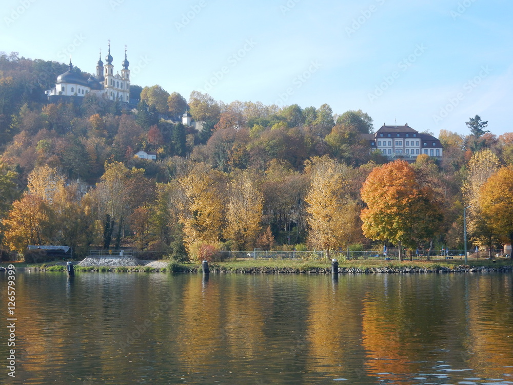 Wurzburg and the Main river, Franconia, Bavaria, Germany in autumn