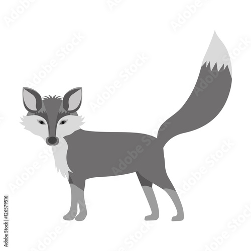 silhouette of Fox icon. Animal cartoon and nature theme. Isolated and drawn design. Vector illustration