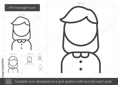 HR manager line icon.