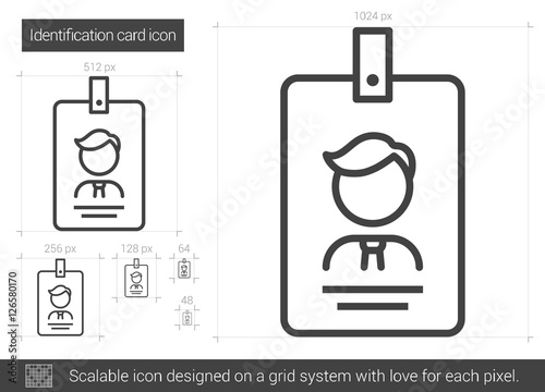 Identification card line icon.
