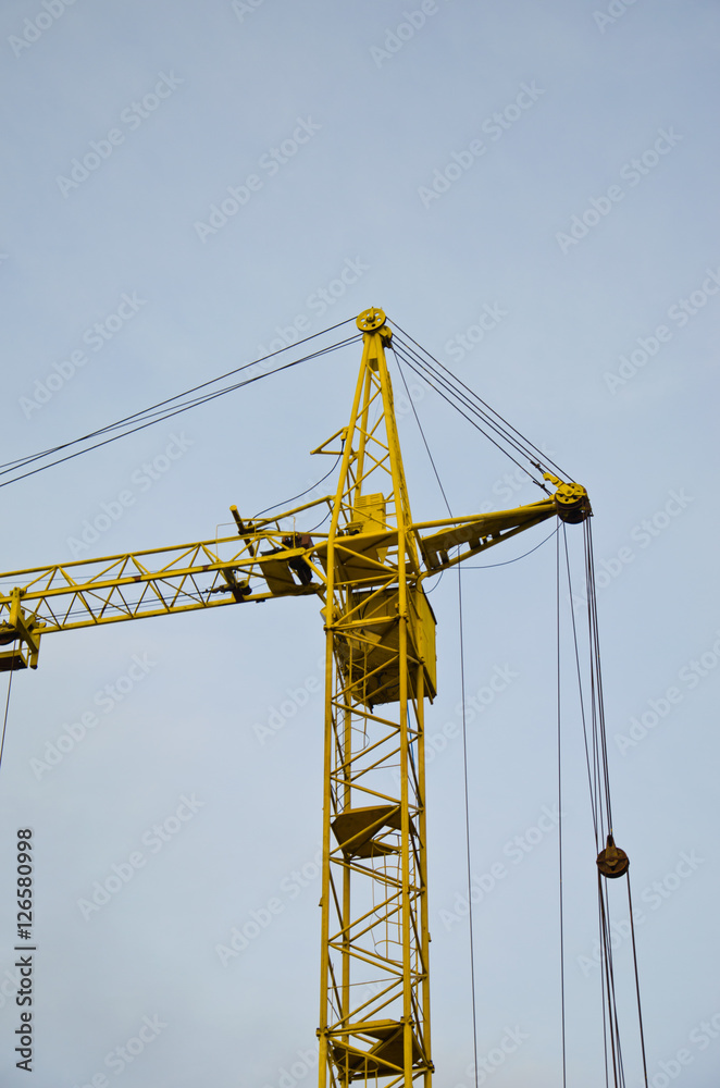 High building crane at the construction site High building crane at the construction site