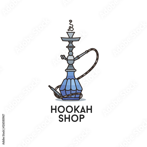 Hookah shop. Colored illustration