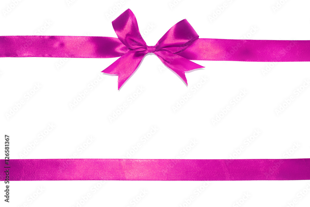 Shiny purple satin ribbon on white background Shiny purple satin ribbon on white background