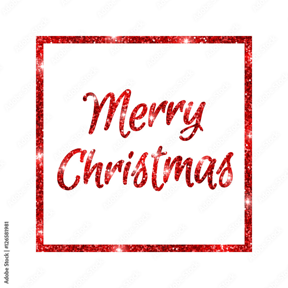 Merry Christmas card, red sparkles. Vector illustration Merry Christmas card, red sparkles. Vector illustration