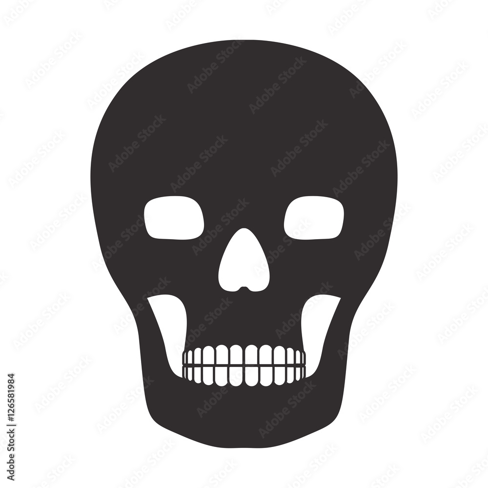 silhouette of skull icon over white background. danger symbol. vector illustration silhouette of skull icon over white background. danger symbol. vector illustration