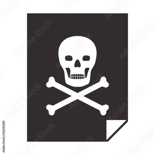 page with skull with crossbones icon over white background. danger symbol. vector illustration