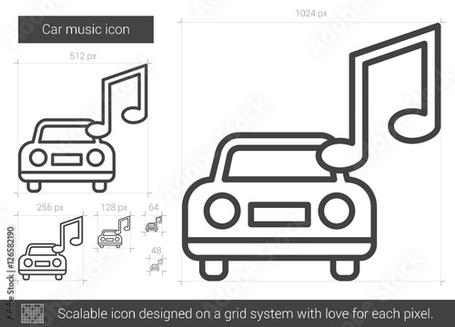 Car music line icon.