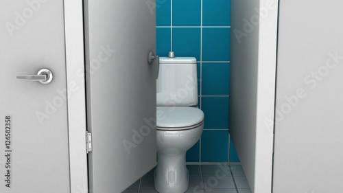 Public bathroom  3d illustration