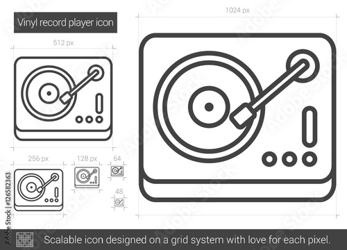 Vinyl record player line icon.